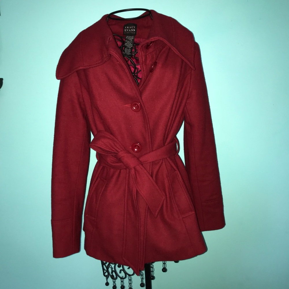 Red wool coat